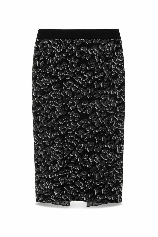 Oasis Womens Black Geometric Polyester Straight & Pencil Skirt Size L