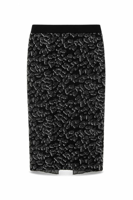 Oasis Womens Black Geometric Polyester Straight & Pencil Skirt Size L