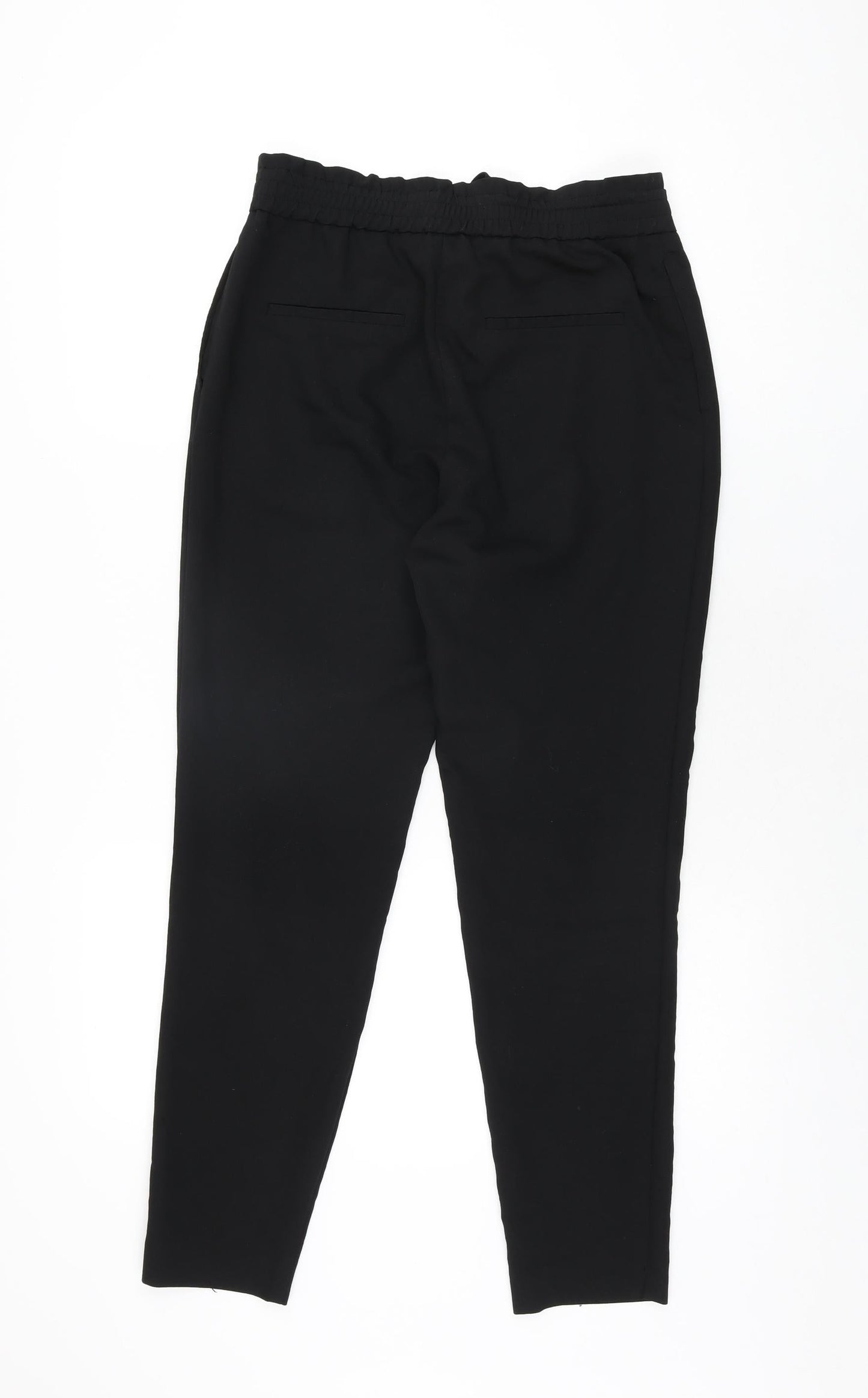 Zara Womens Black Polyester Trousers Size XS L27.5 in Regular Drawstring