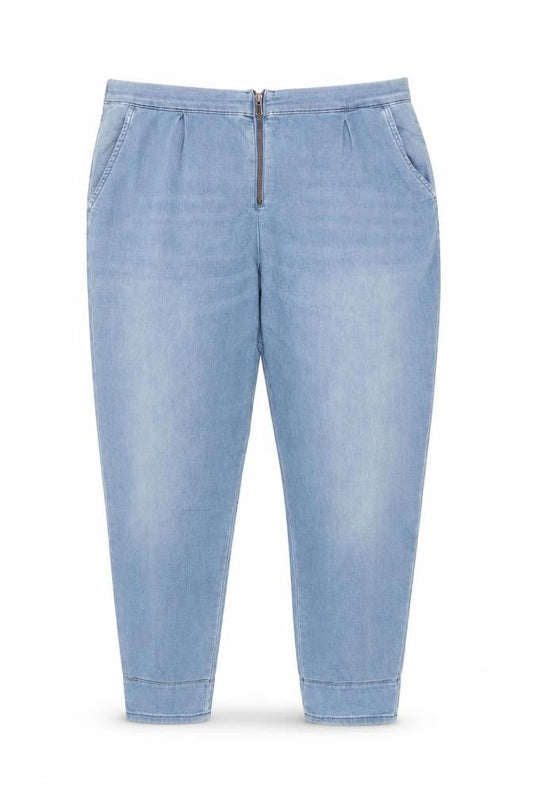 Zara Womens Blue Cotton Tapered Jeans Size 14 L28 in Regular Zip