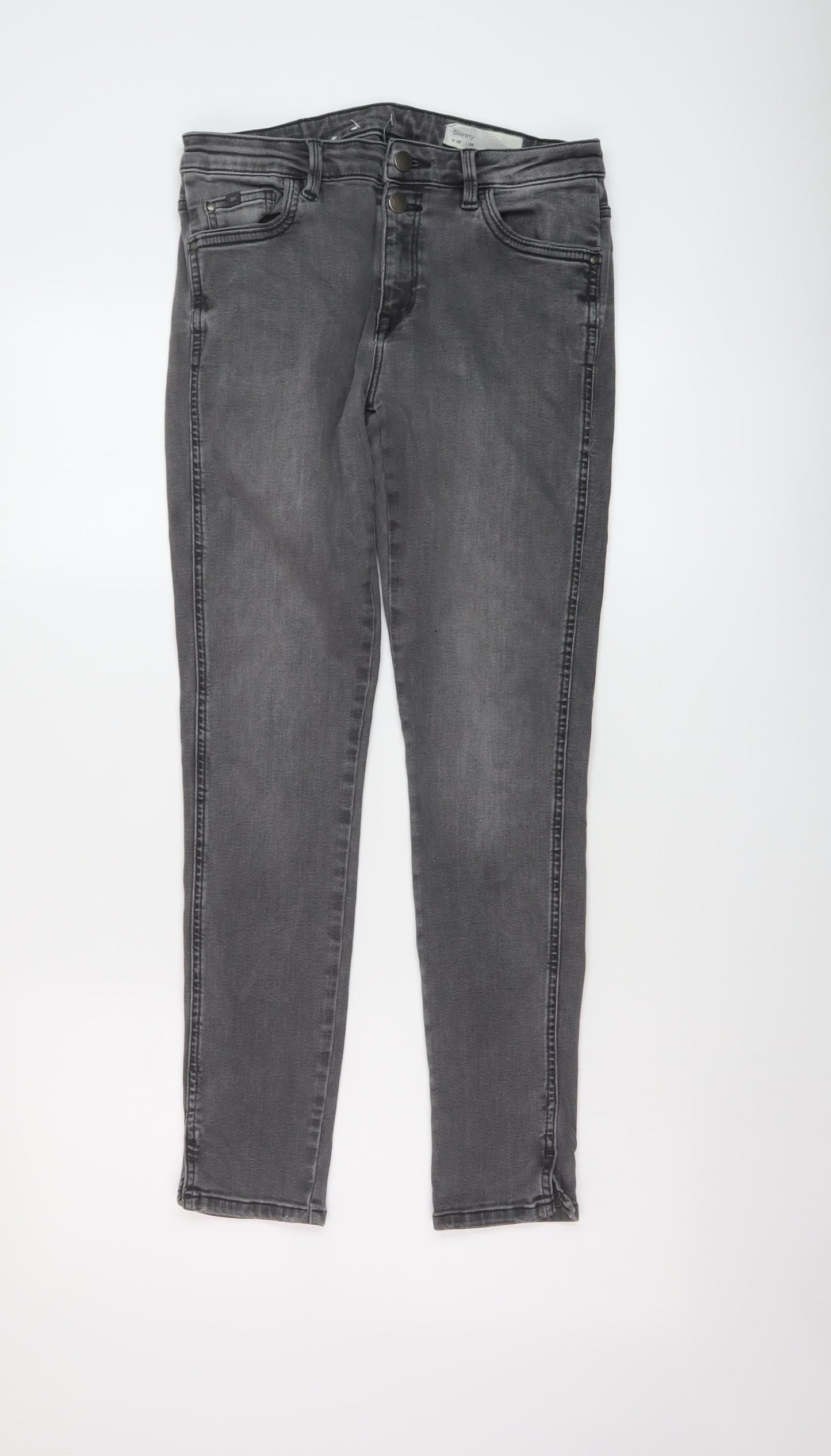 Esprit Womens Grey Cotton Skinny Jeans Size 28 in L28 in Regular Button
