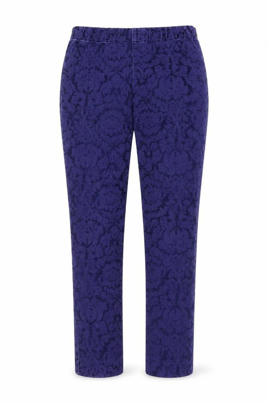 Anthropologie Womens Blue Floral Viscose Trousers Size 6 L27 in Regular Zip