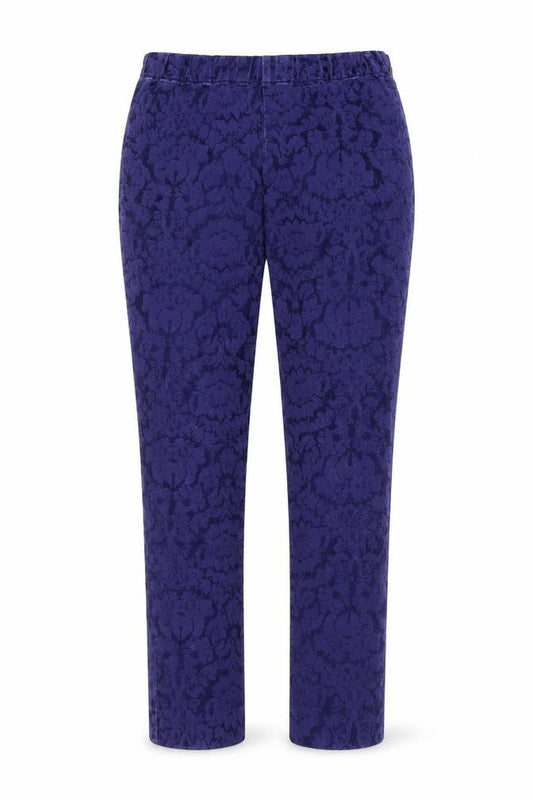 Anthropologie Womens Blue Floral Viscose Trousers Size 6 L27 in Regular Zip