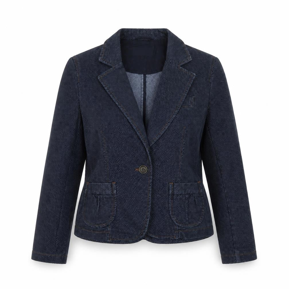 Marks & Spencer Womens Blue Polka Dot Jacket Size 14 Button