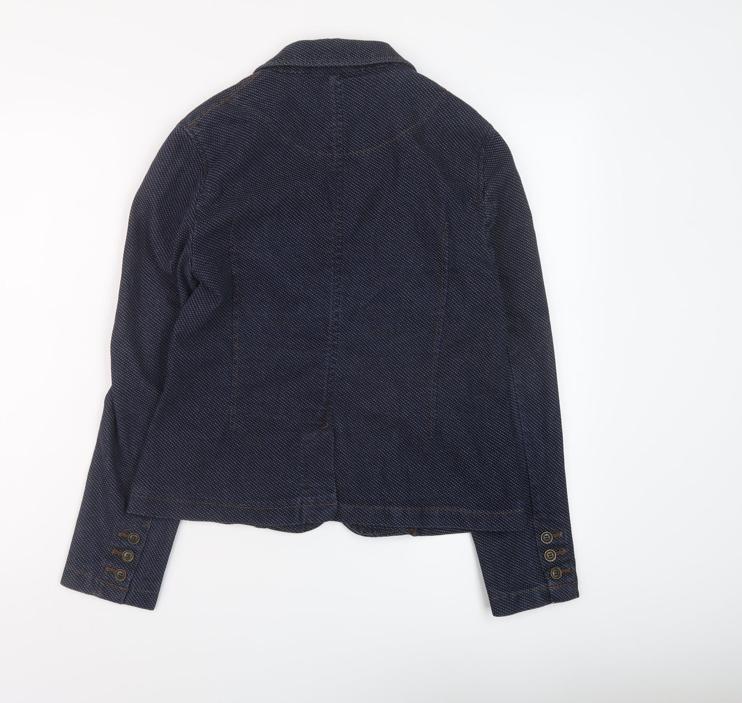 Marks and Spencer Womens Blue Polka Dot Jacket Size 14 Button