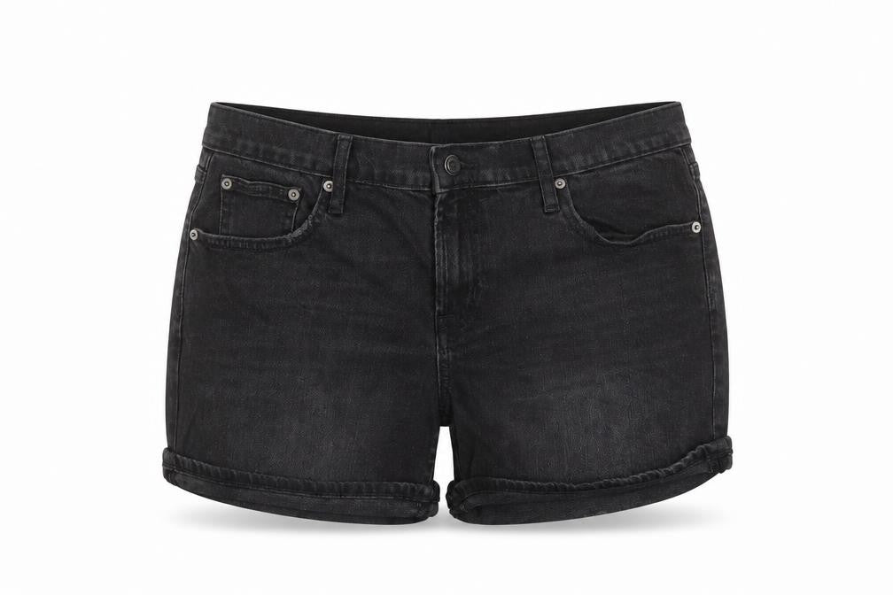 Gap Womens Grey Cotton Mom Shorts Size 32 in L5 in Regular Button