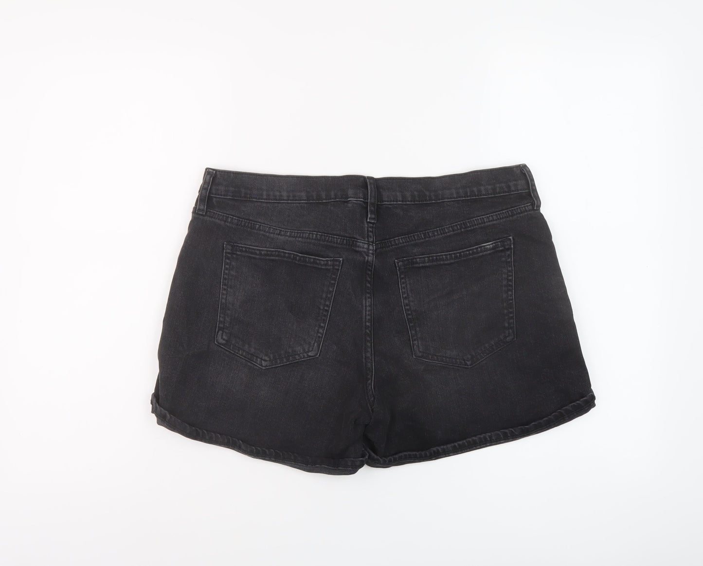Gap Womens Grey Cotton Mom Shorts Size 32 in L5 in Regular Button