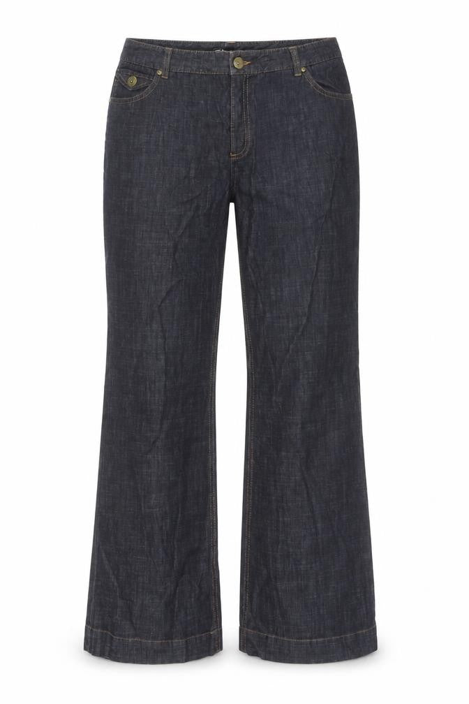 Marks & Spencer Womens Blue Cotton Bootcut Jeans Size 38 in L31 in Regular Button