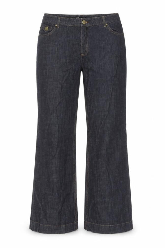 Marks & Spencer Womens Blue Cotton Bootcut Jeans Size 38 in L31 in Regular Button