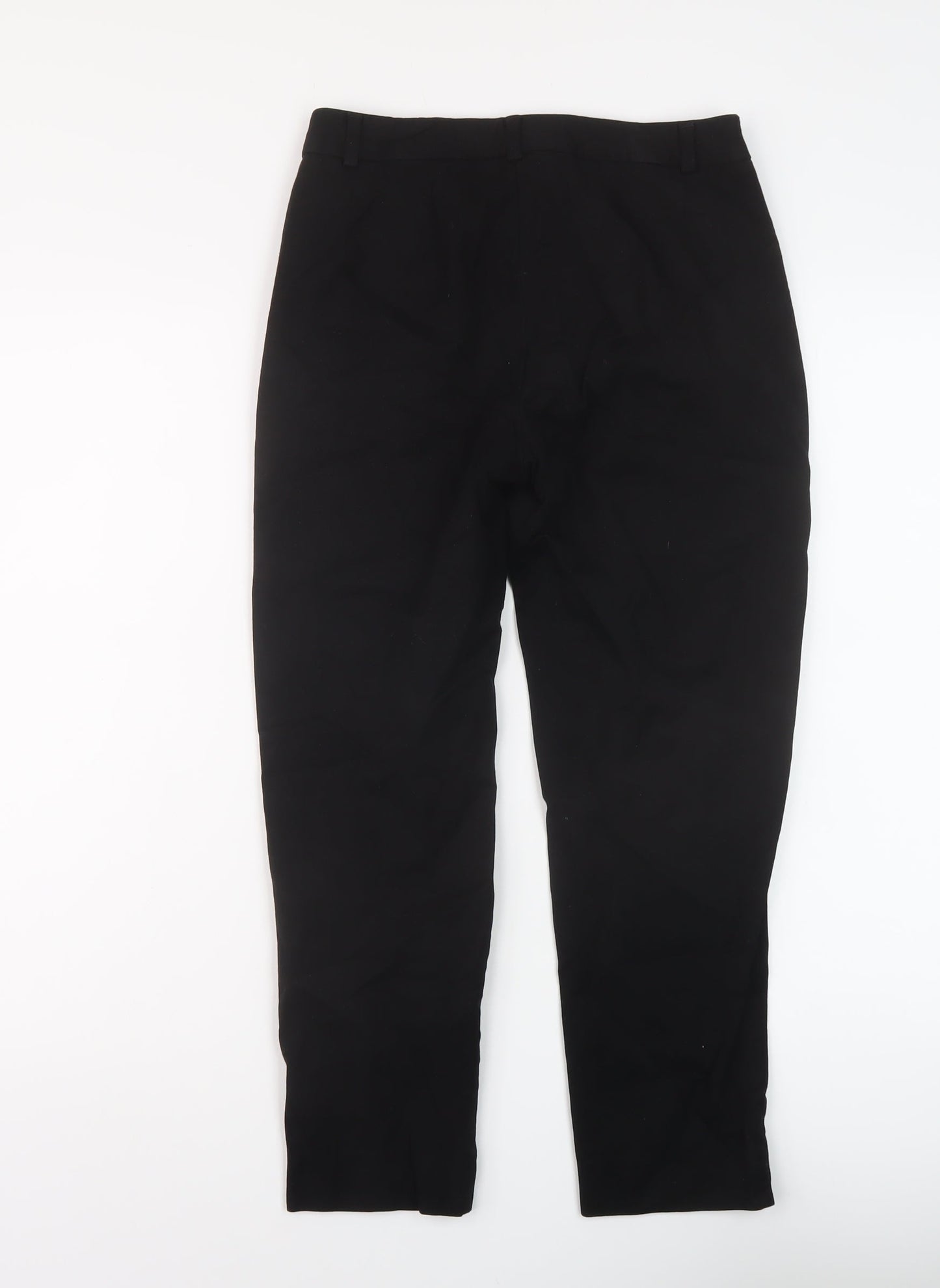 Marks and Spencer Womens Black Viscose Trousers Size 8 L23 in Regular Zip