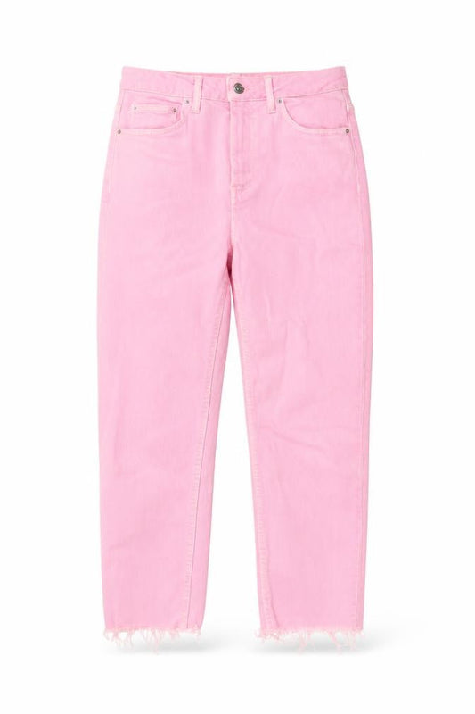 Topshop Womens Pink Cotton Cropped Jeans Size 28 in L24 in Regular Button