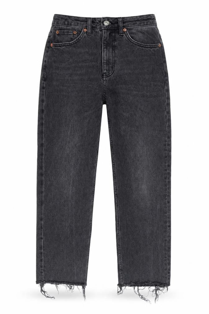 Topshop Womens Grey Cotton Mom Jeans Size 28 in L24 in Regular Button