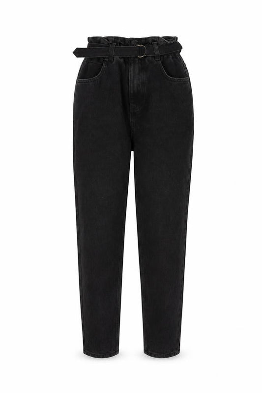 New Look Womens Grey Cotton Mom Jeans Size 6 L29 in Regular Button