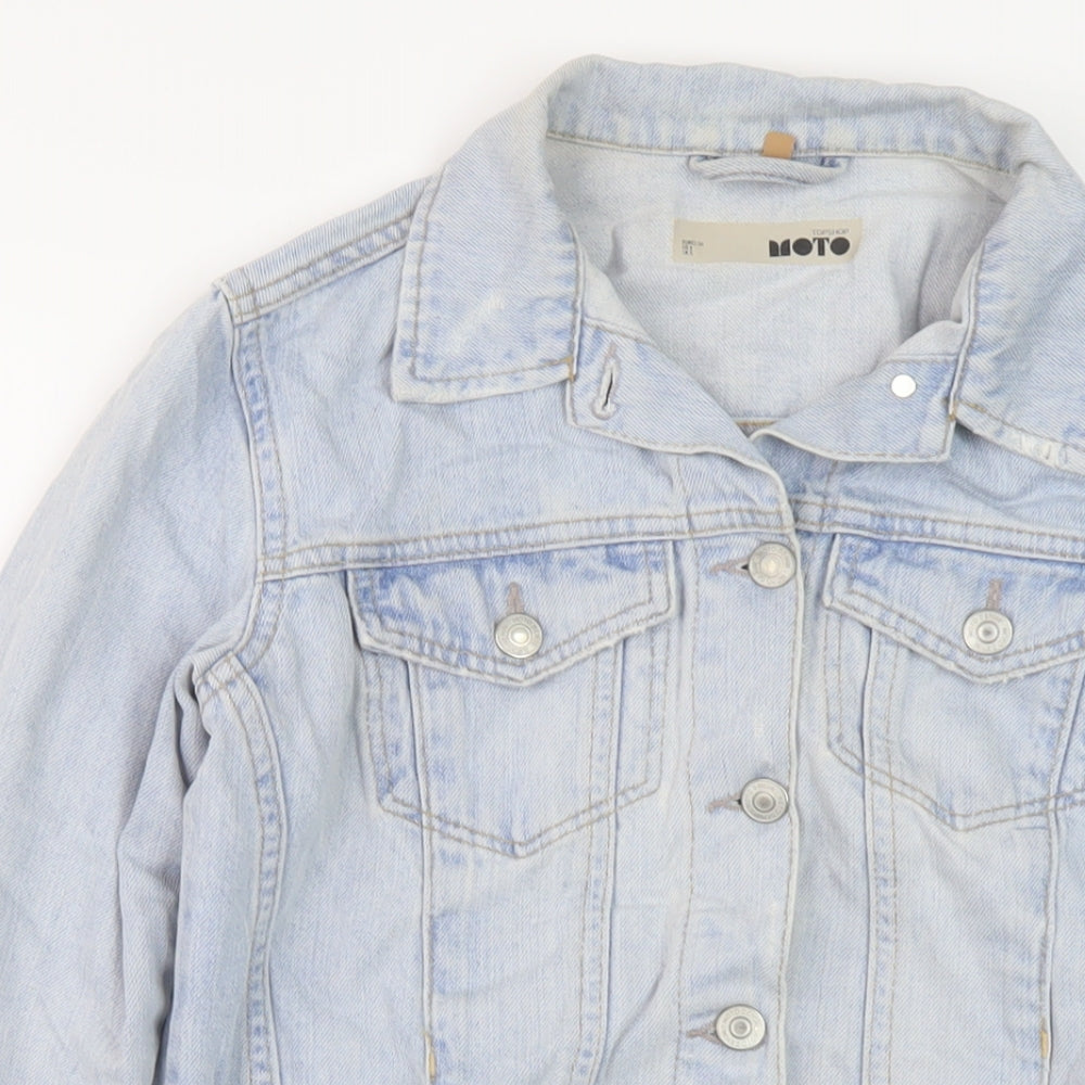Topshop Womens Blue Jacket Size 8 Button