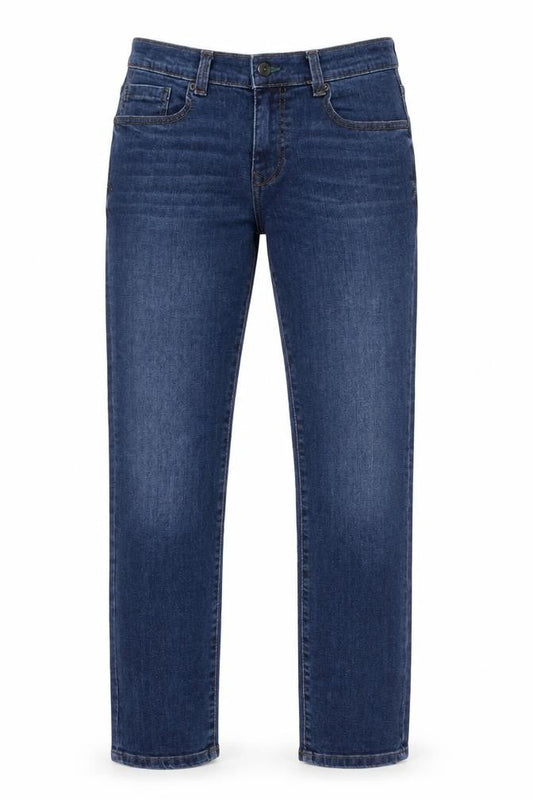 MCNEAL Mens Blue Cotton Straight Jeans Size 32 in L29 in Regular Button