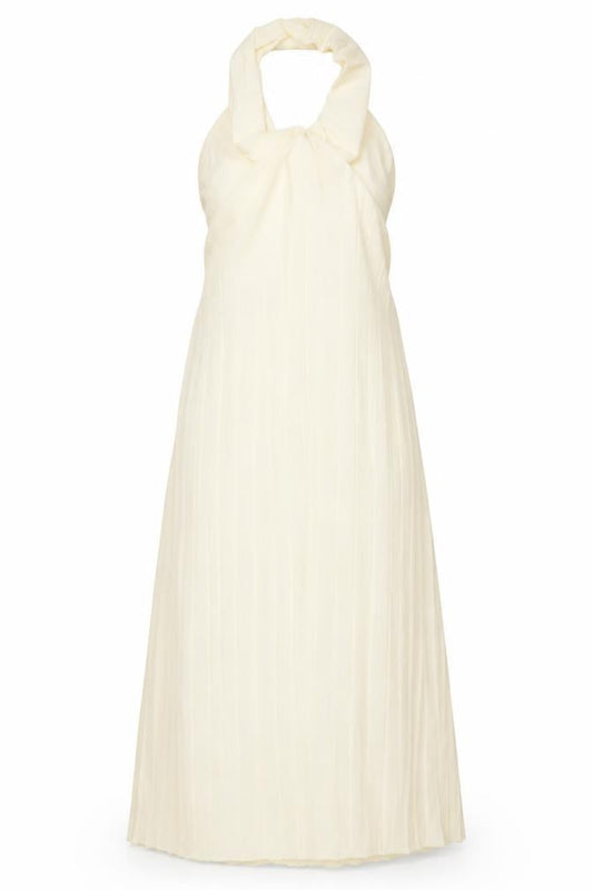 Zara Womens Yellow Polyester Maxi Size S Halter Pullover - Pleated Backless