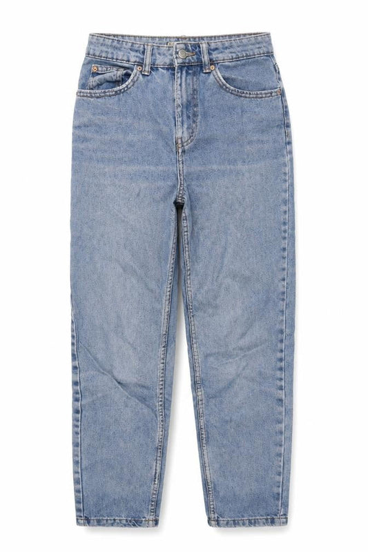 Denim & Co. Womens Blue Cotton Mom Jeans Size 4 L27 in Regular Zip
