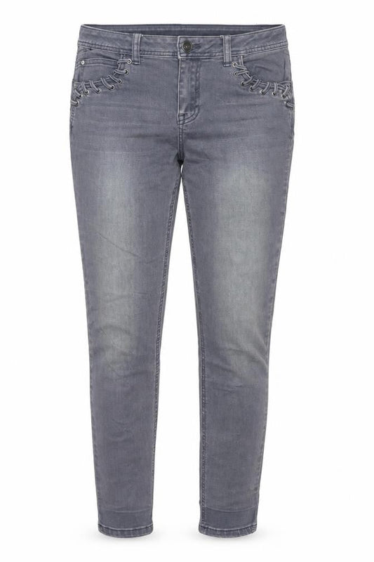 George Womens Grey Cotton Skinny Jeans Size 12 L29 in Regular Zip - Eyelet Lace Up Pocket