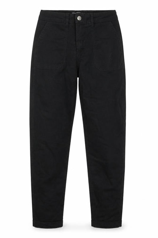 Papaya Womens Black Cotton Tapered Jeans Size 8 L25 in Regular Zip