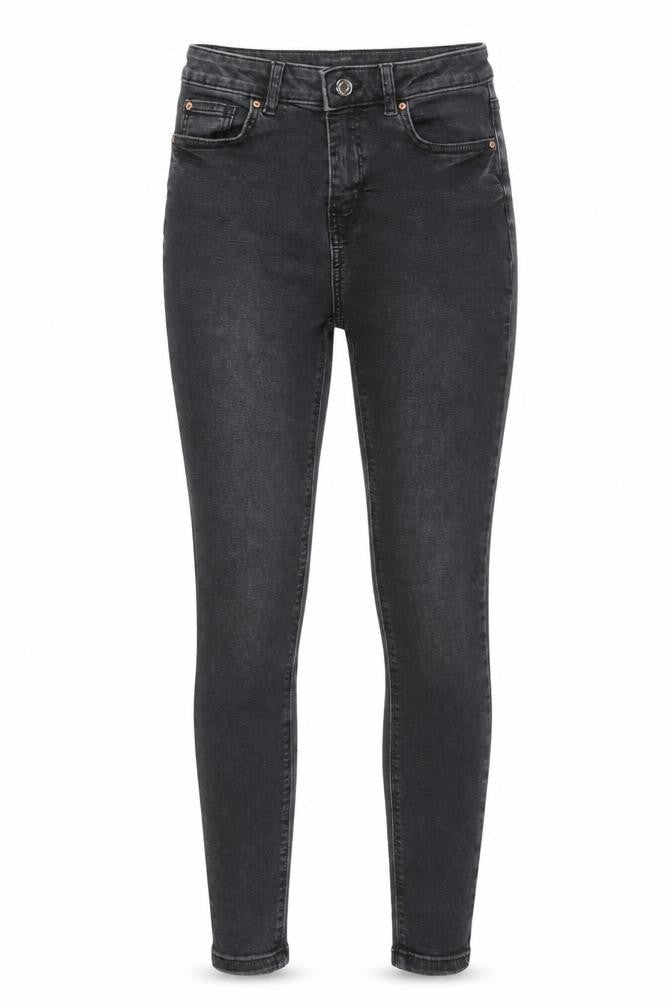 Denim & Co. Womens Grey Cotton Skinny Jeans Size 8 L28 in Regular Zip