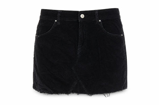 Topshop Womens Black Cotton Mini Skirt Size 8 Zip