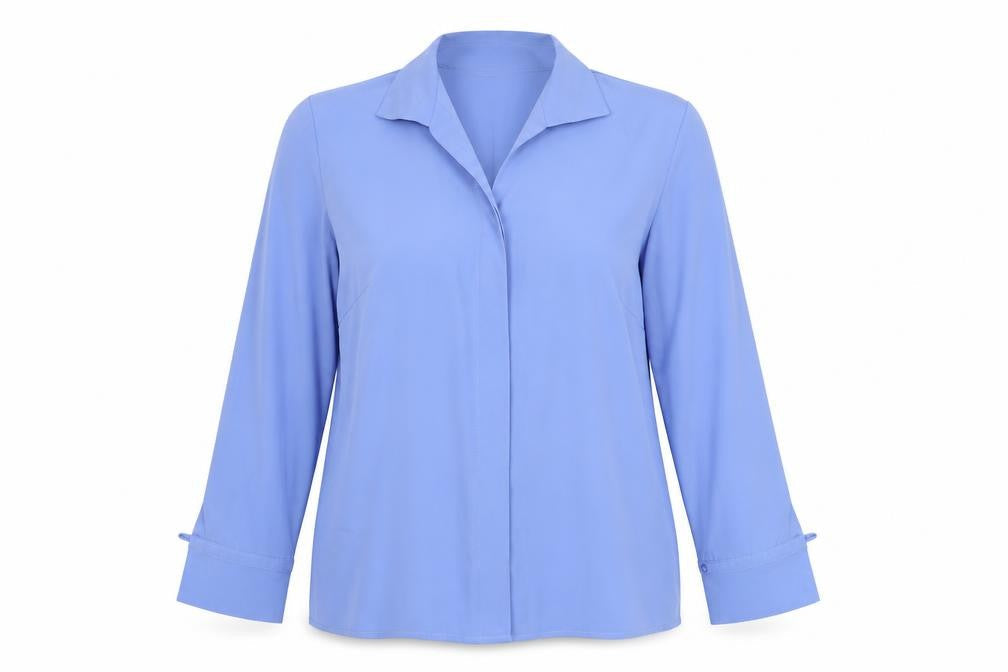 St Michael Womens Blue Polyester Basic Button-Up Size 10 Collared