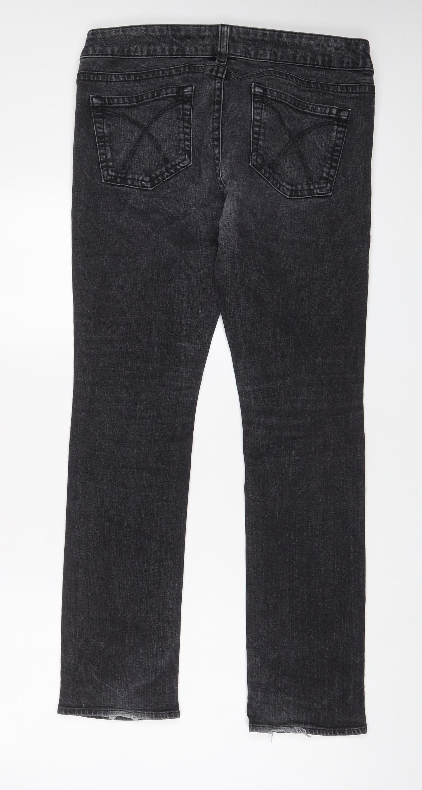 Moto Mens Grey Cotton Straight Jeans Size 34 in L32 in Regular Zip