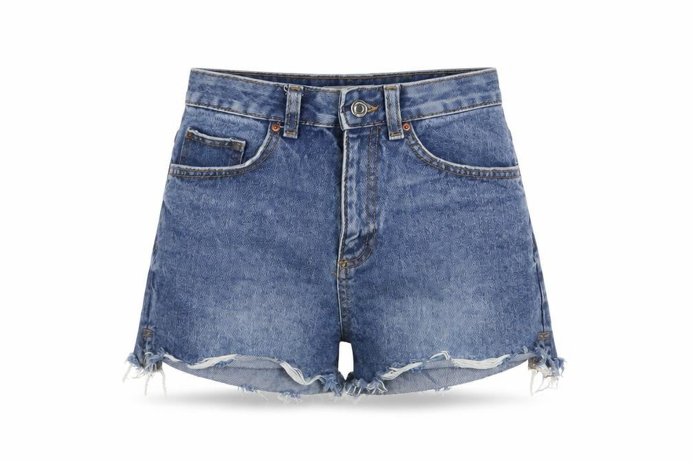 Denim & Co. Womens Blue Cotton Basic Shorts Size 8 Regular Zip