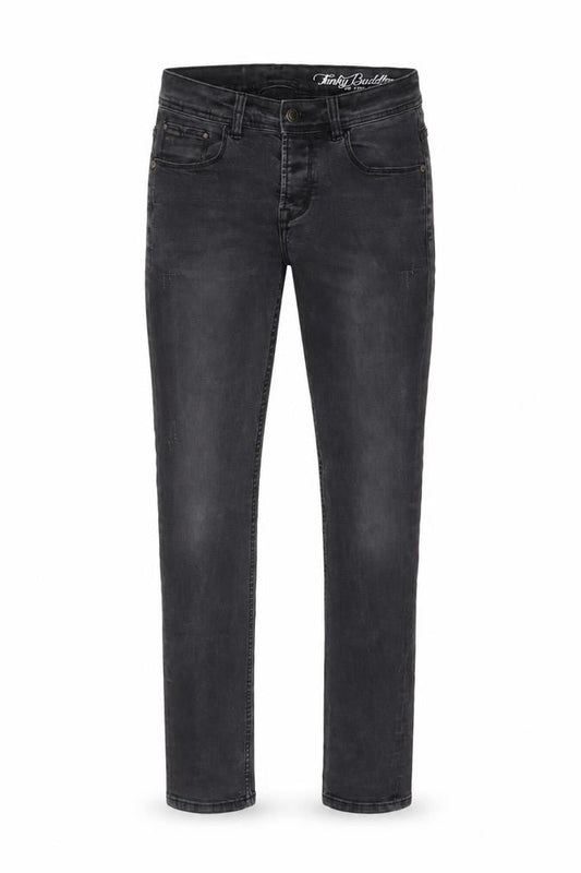 Funky buddha Mens Grey Cotton Skinny Jeans Size 30 in L32 in Regular Button