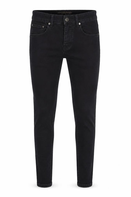 Leo Gutti Jeans Mens Black Cotton Skinny Jeans Size 30 in L30 in Regular Button