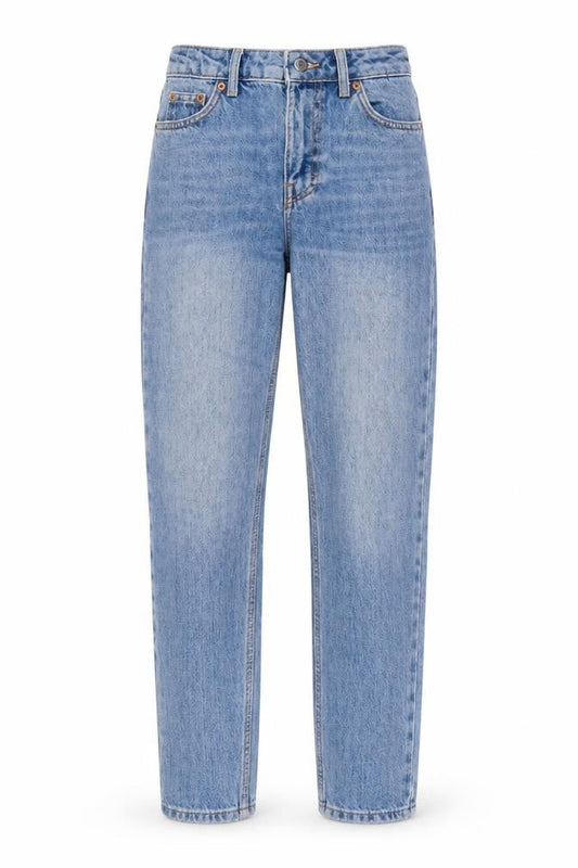 Topshop Womens Blue Cotton Mom Jeans Size 25 in L32 in Regular Zip