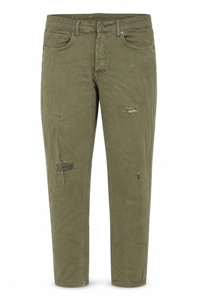 Feel The Magic Womens Green Cotton Straight Jeans Size 34 in L28 in Regular Zip