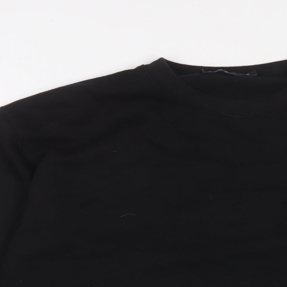 Boohoo Mens Black Cotton Pullover Sweatshirt Size S
