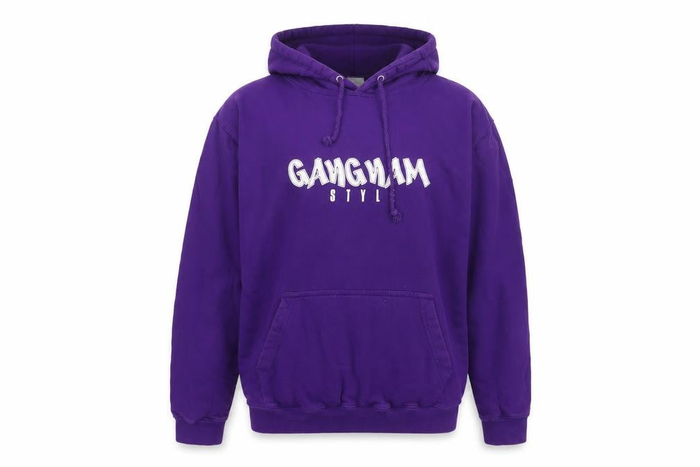 Gangnam Style Womens Purple Cotton Pullover Hoodie Size M Pullover