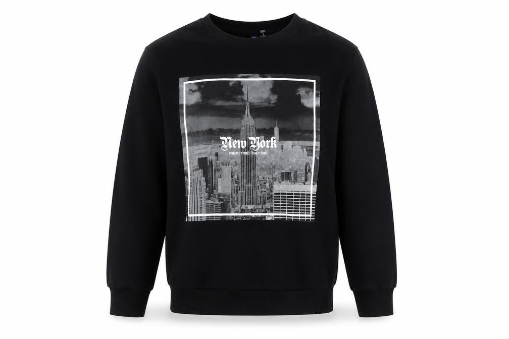 H&M Mens Black Cotton Pullover Sweatshirt Size M - New York