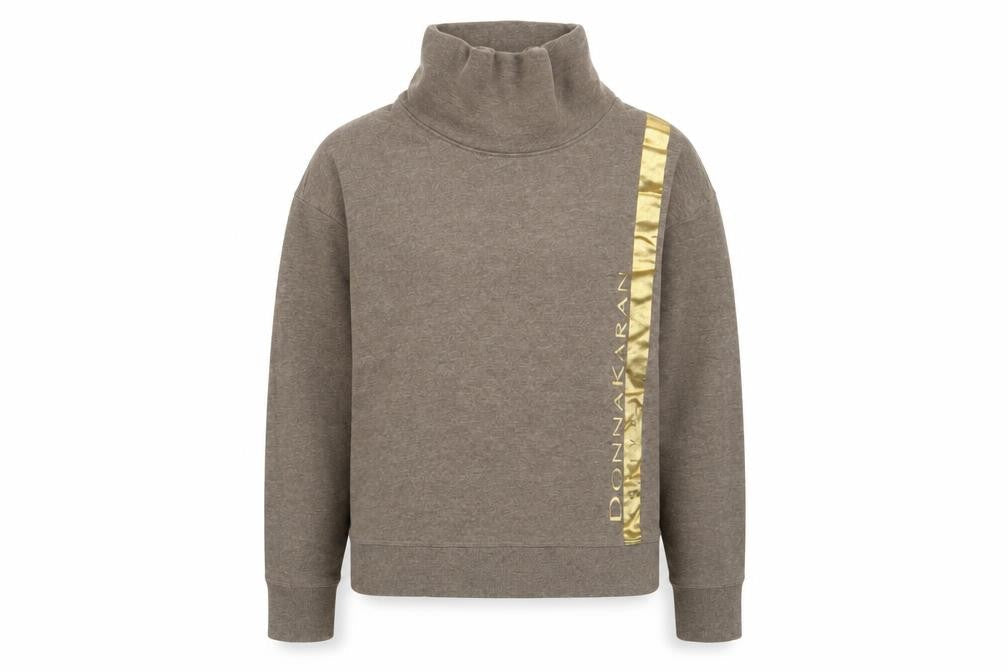 Donna Karan Womens Brown Cotton Pullover Sweatshirt Size XS Pullover - Logo