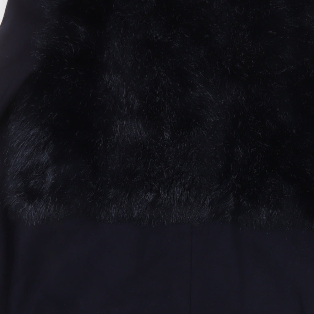 Topshop Womens Blue Overcoat Coat Size 6 Snap