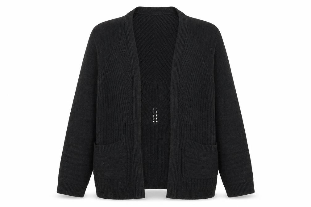 Light Before Dark Womens Grey V-Neck Acrylic Cardigan Jumper Size XS - Open