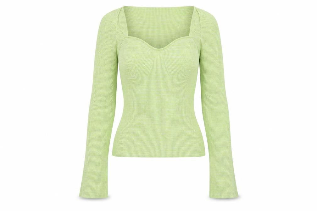 H&M Womens Green V-Neck Viscose Pullover Jumper Size M