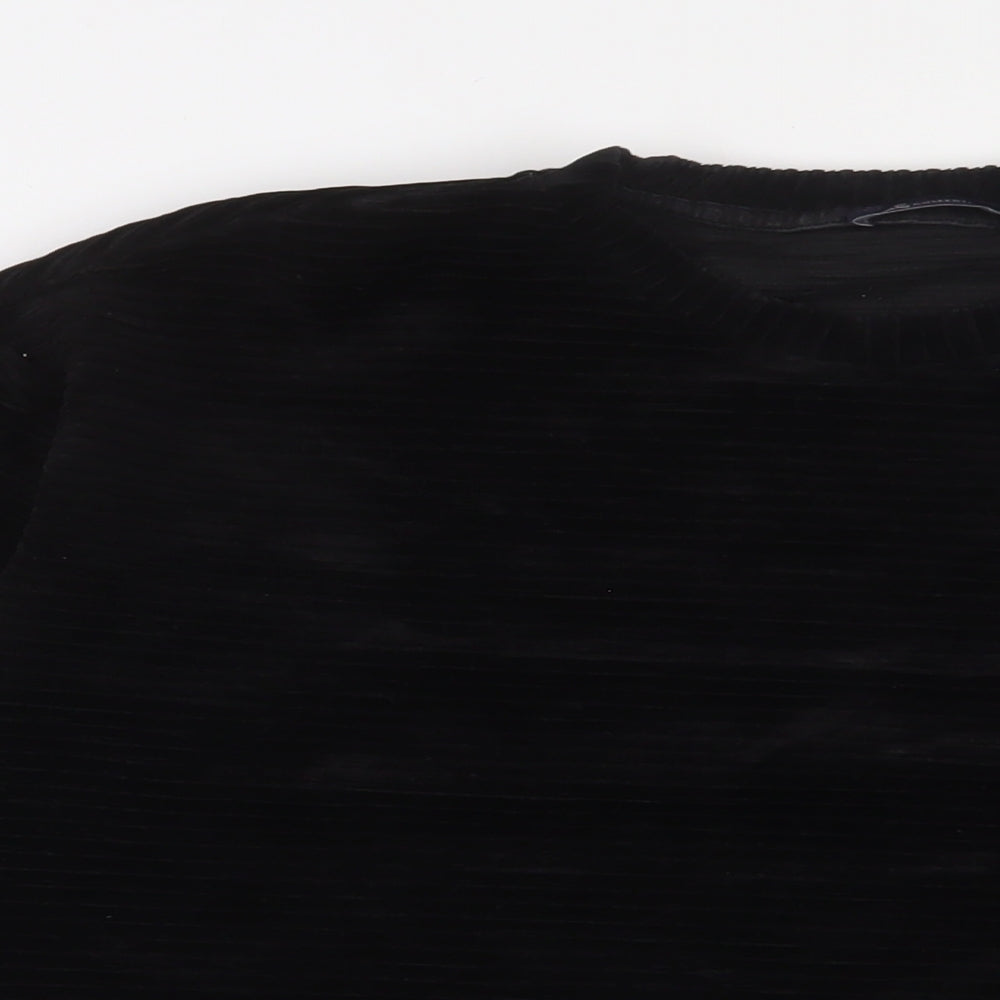 Marks and Spencer Womens Black Cotton Pullover Sweatshirt Size 10 Pullover