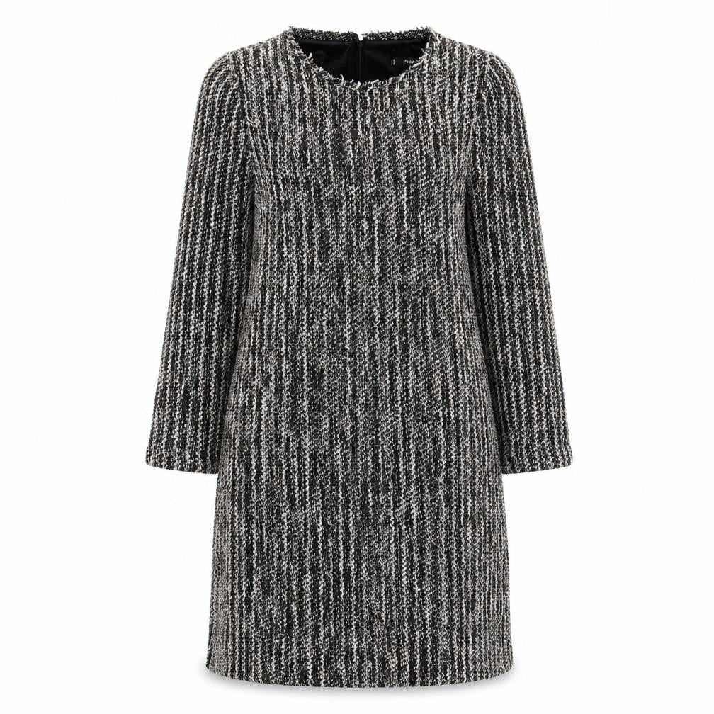 Mango Womens Grey Polyester Jumper Dress Size S Crew Neck Zip