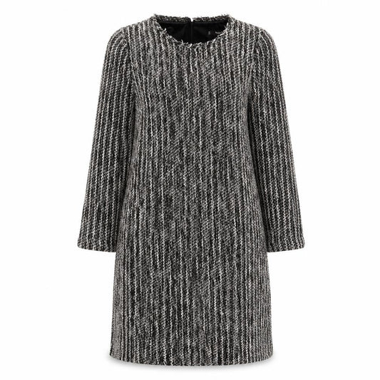 Mango Womens Grey Polyester Jumper Dress Size S Crew Neck Zip
