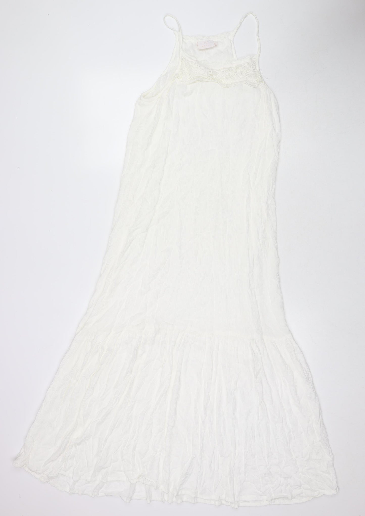 Kaffe Womens White Viscose Maxi Size 12 Square Neck Pullover