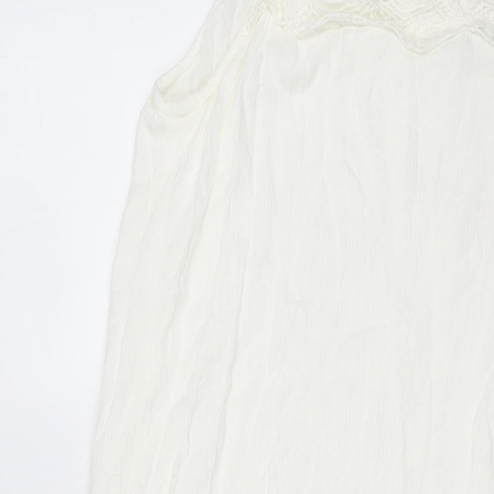 Kaffe Womens White Viscose Maxi Size 12 Square Neck Pullover
