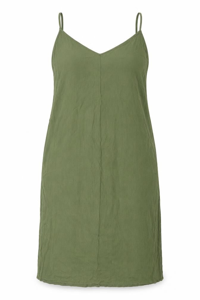 Marks & Spencer Womens Green Viscose Tank Dress Size 16 V-Neck Pullover