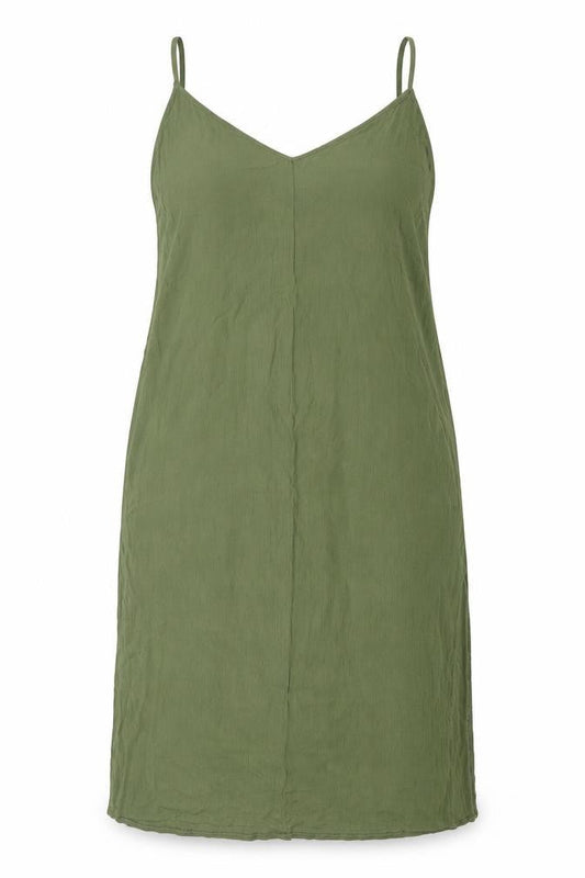 Marks & Spencer Womens Green Viscose Tank Dress Size 16 V-Neck Pullover
