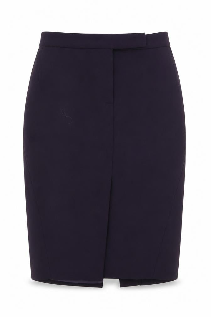 Per Una Womens Blue Polyester Straight & Pencil Skirt Size 8 Zip