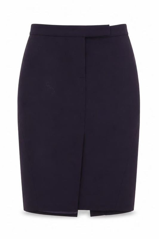Per Una Womens Blue Polyester Straight & Pencil Skirt Size 8 Zip