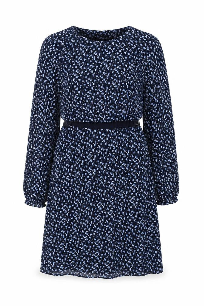 H&M Womens Blue Floral Viscose Fit & Flare Size M Round Neck Pullover