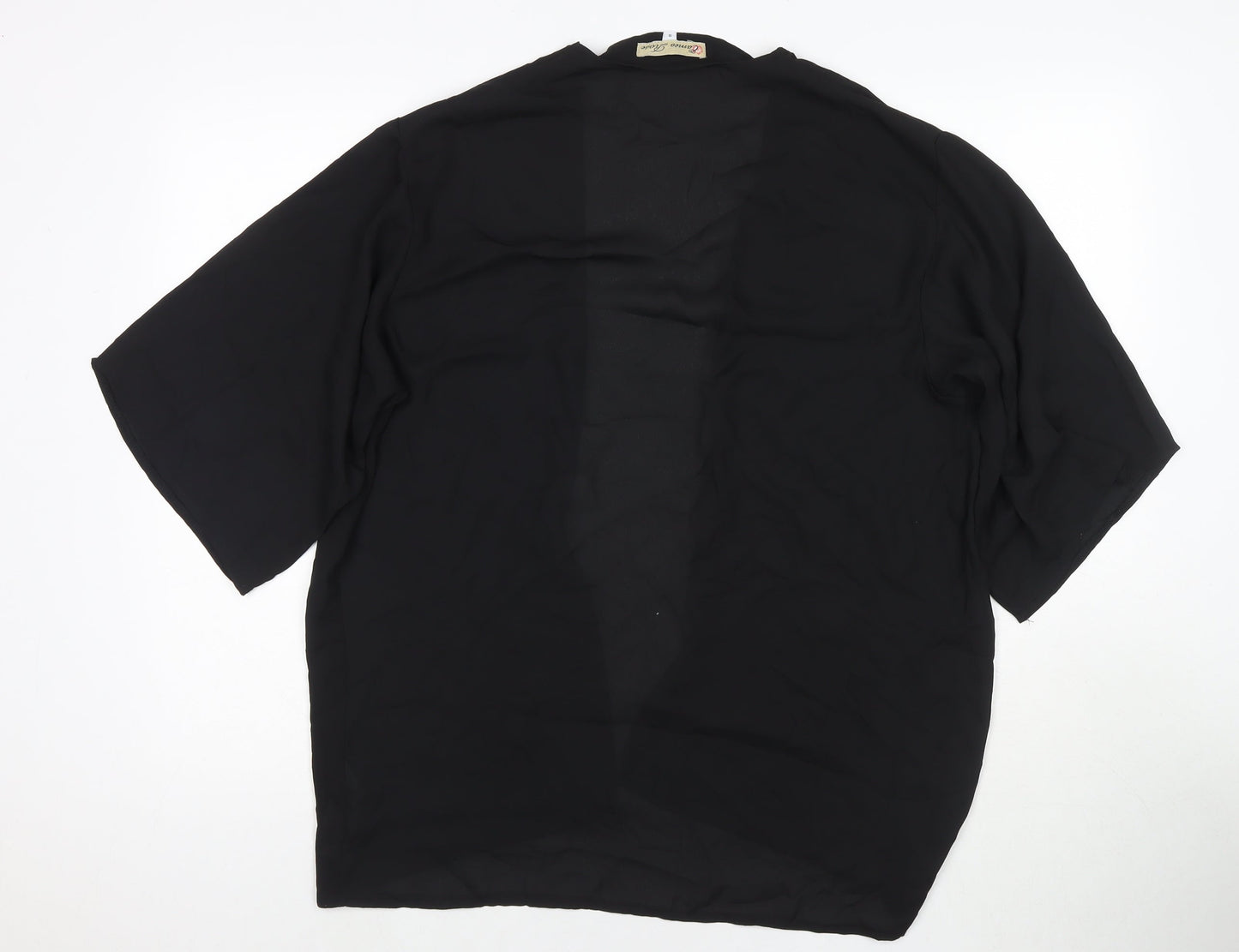 Cameo Rose Womens Black V-Neck Polyester Cape Jumper Size 8